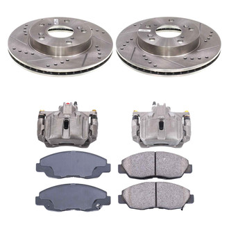 Callahan Brake Parts® - Drilled and Slotted Front Brake Kit with Calipers