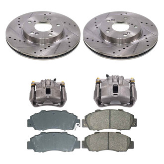 Callahan Brake Parts® - Drilled and Slotted Front Brake Kit with Calipers