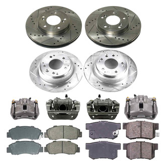 Callahan Brake Parts® - Drilled & Slotted Brake Kit with Calipers