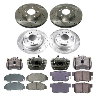 Callahan Brake Parts® - Drilled and Slotted Brake Kit with Calipers