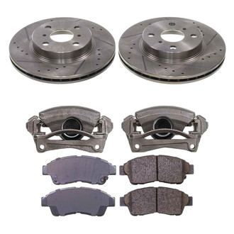 Callahan Brake Parts® - Drilled & Slotted Brake Kit with Calipers