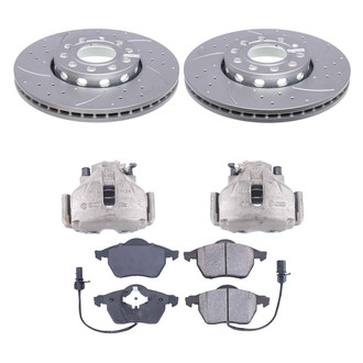 Callahan Brake Parts® - Drilled and Slotted Front Brake Kit with Calipers