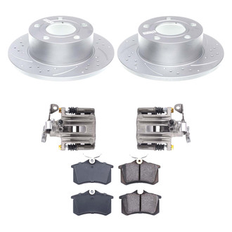 Callahan Brake Parts® - Drilled and Slotted Rear Brake Kit with Calipers