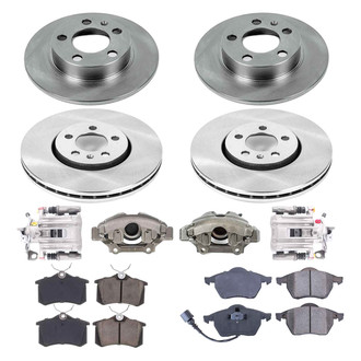 Callahan Brake Parts® - Plain Front and Rear Brake Kit with Calipers