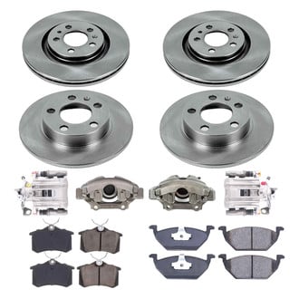 Callahan Brake Parts® - Plain Front and Rear Brake Kit with Calipers