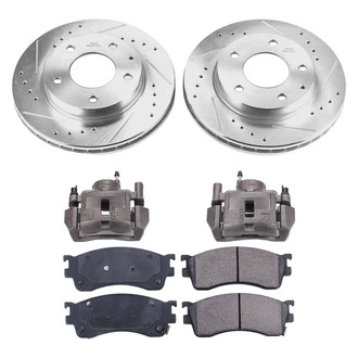 Callahan Brake Parts® - Drilled and Slotted Front Brake Kit with Calipers