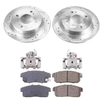 Callahan Brake Parts® - Drilled & Slotted Brake Kit with Calipers