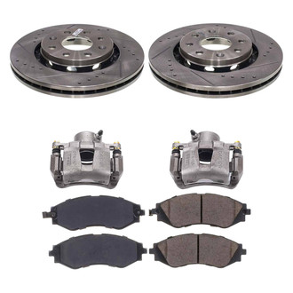 Callahan Brake Parts® - Drilled & Slotted Brake Kit with Calipers