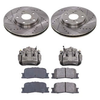 Callahan Brake Parts® - Drilled and Slotted Front Brake Kit with Calipers