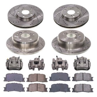 Callahan Brake Parts® - Drilled & Slotted Brake Kit with Calipers