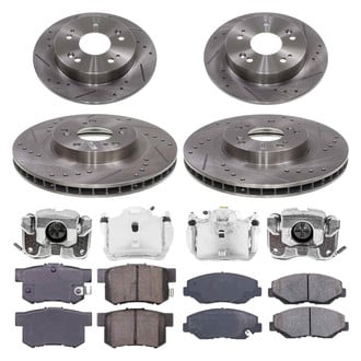 Callahan Brake Parts® - Drilled and Slotted Front and Rear Brake Kit with Calipers