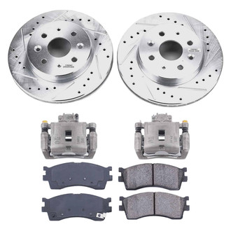 Callahan Brake Parts® - Drilled & Slotted Brake Kit with Calipers