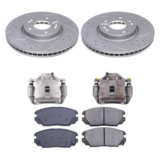 Callahan Brake Parts® - Drilled & Slotted Brake Kit with Calipers