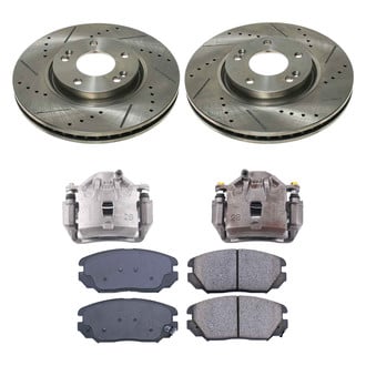 Callahan Brake Parts® - Drilled and Slotted Front Brake Kit with Calipers