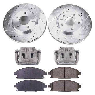 Callahan Brake Parts® - Drilled and Slotted Front Brake Kit with Calipers