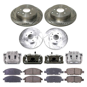 Callahan Brake Parts® - Drilled and Slotted Front and Rear Brake Kit with Calipers