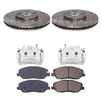 Callahan Brake Parts® - Drilled & Slotted Brake Kit with Calipers