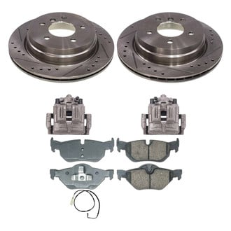 Callahan Brake Parts® - Drilled and Slotted Rear Brake Kit with Calipers