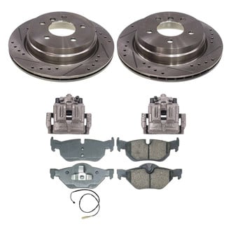 Callahan Brake Parts® - Drilled and Slotted Rear Brake Kit with Calipers