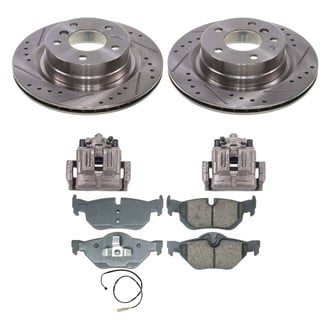 Callahan Brake Parts® - Drilled and Slotted Rear Brake Kit with Calipers