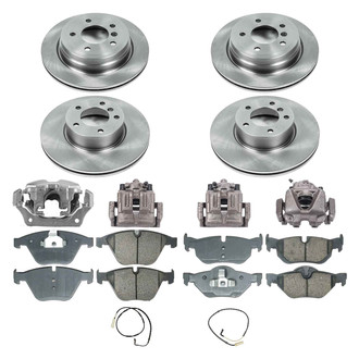 Callahan Brake Parts® - Plain Front and Rear Brake Kit with Calipers