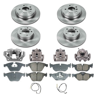 Callahan Brake Parts® - Plain Front and Rear Brake Kit with Calipers
