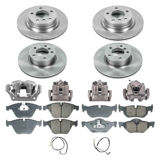 Callahan Brake Parts® - Plain Front and Rear Brake Kit with Calipers
