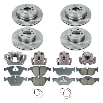 Callahan Brake Parts® - Plain Front and Rear Brake Kit with Calipers