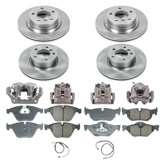 Callahan Brake Parts® - Plain Front and Rear Brake Kit with Calipers
