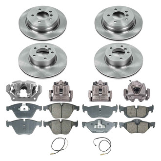 Callahan Brake Parts® - Plain Front and Rear Brake Kit with Calipers