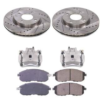 Callahan Brake Parts® - Drilled & Slotted Brake Kit with Calipers