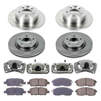 Callahan Brake Parts® - Plain Front and Rear Brake Kit with Calipers