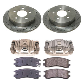 Callahan Brake Parts® - Drilled and Slotted Rear Brake Kit with Calipers