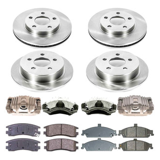 Callahan Brake Parts® - Plain Front and Rear Brake Kit with Calipers
