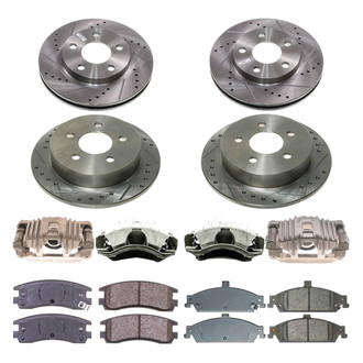 Callahan Brake Parts® - Drilled & Slotted Brake Kit with Calipers
