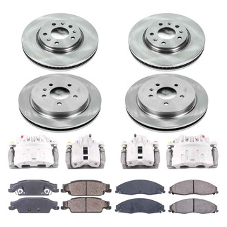 Callahan Brake Parts® - Plain Front and Rear Brake Kit with Calipers