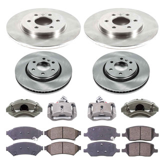 Callahan Brake Parts® - Plain Front and Rear Brake Kit with Calipers