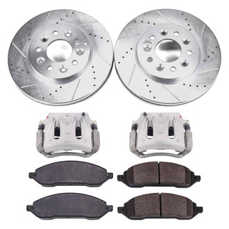 Callahan Brake Parts® - Drilled and Slotted Front Brake Kit with Calipers