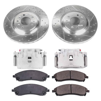 Callahan Brake Parts® - Drilled and Slotted Front Brake Kit with Calipers