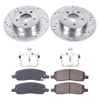 Callahan Brake Parts® - Drilled and Slotted Rear Brake Kit with Calipers