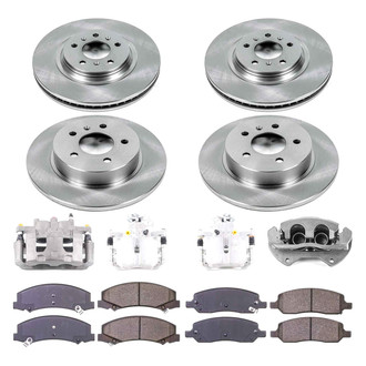 Callahan Brake Parts® - Plain Front and Rear Brake Kit with Calipers