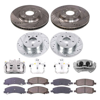 Callahan Brake Parts® - Drilled & Slotted Brake Kit with Calipers
