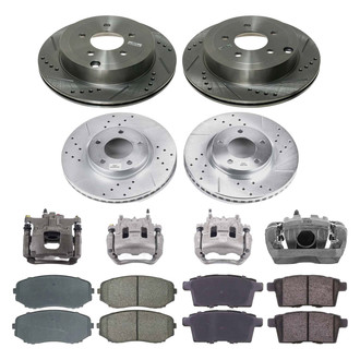 Callahan Brake Parts® - Drilled and Slotted Brake Kit with Calipers