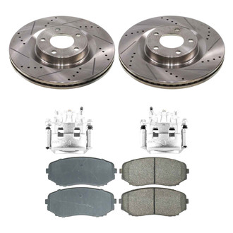 Callahan Brake Parts® - Drilled and Slotted Brake Kit with Calipers