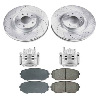 Callahan Brake Parts® - Drilled and Slotted Front Brake Kit with Calipers