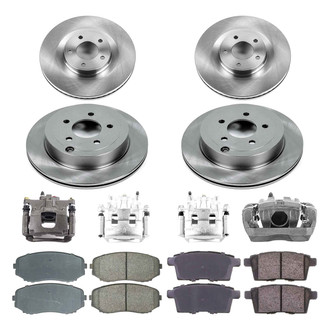 Callahan Brake Parts® - Plain Front and Rear Brake Kit with Calipers
