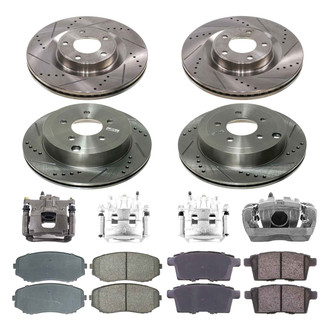 Callahan Brake Parts® - Drilled and Slotted Brake Kit with Calipers