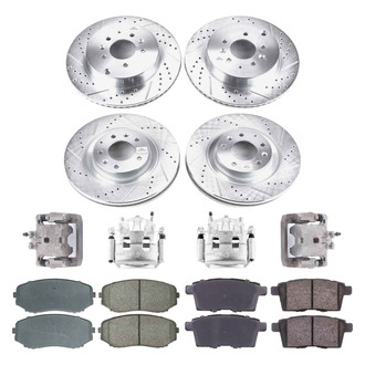 Callahan Brake Parts® - Drilled & Slotted Brake Kit with Calipers