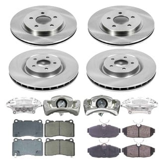 Callahan Brake Parts® - Plain Front and Rear Brake Kit with Calipers