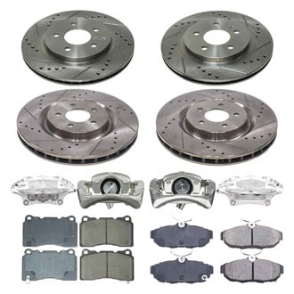 Callahan Brake Parts® - Drilled and Slotted Brake Kit with Calipers